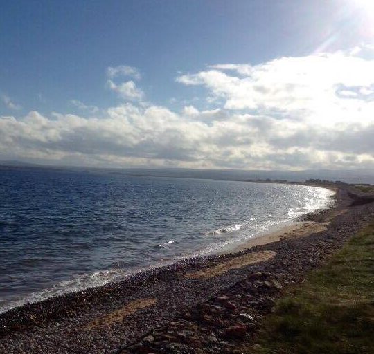 Showing across the shore of Rosemarkie while on hire with Four Seasons Campers