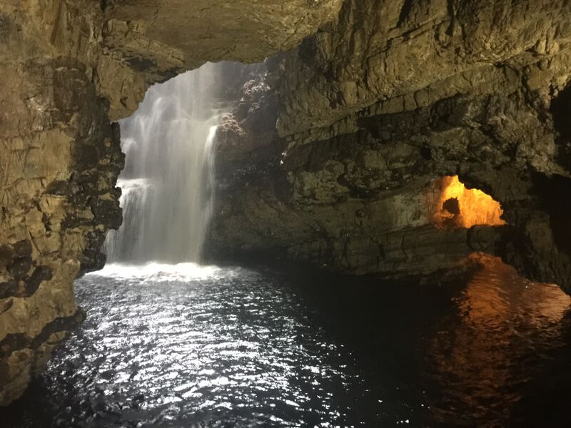 Visiting Smoo Caves while on a campervan holiday with Four Seasons Campers Glasgow