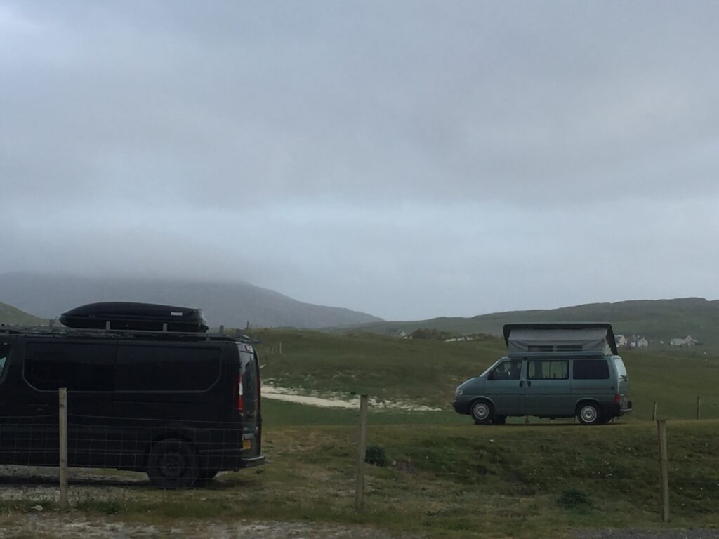 two Four Seasons Campervans parked up on Barra