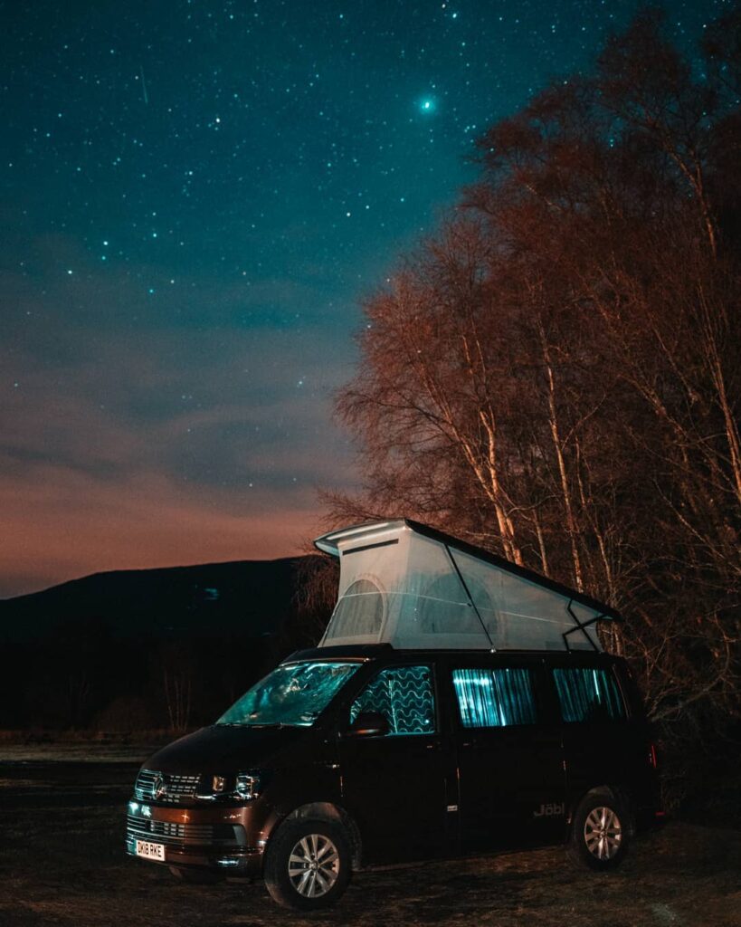 Scotland dark skies in campervan hire Four Seasons Campers