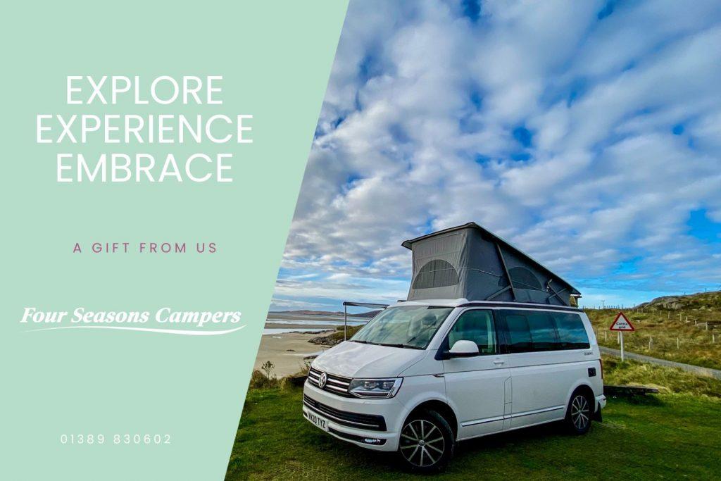 Campervan Gift Voucher for VW Campervan Hire Scotland Four Seasons Campers