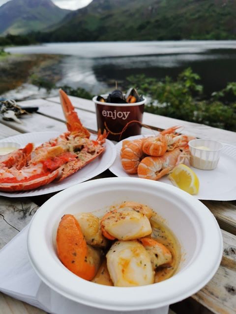 seafood at Loch Leven Seafood by Loch Leven with Four Seasons Campers