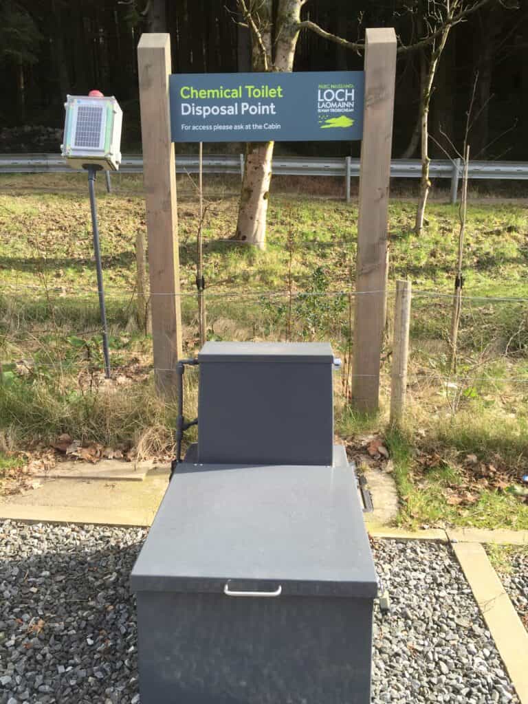 a chemical disposal toilet at Loch Lubnaig