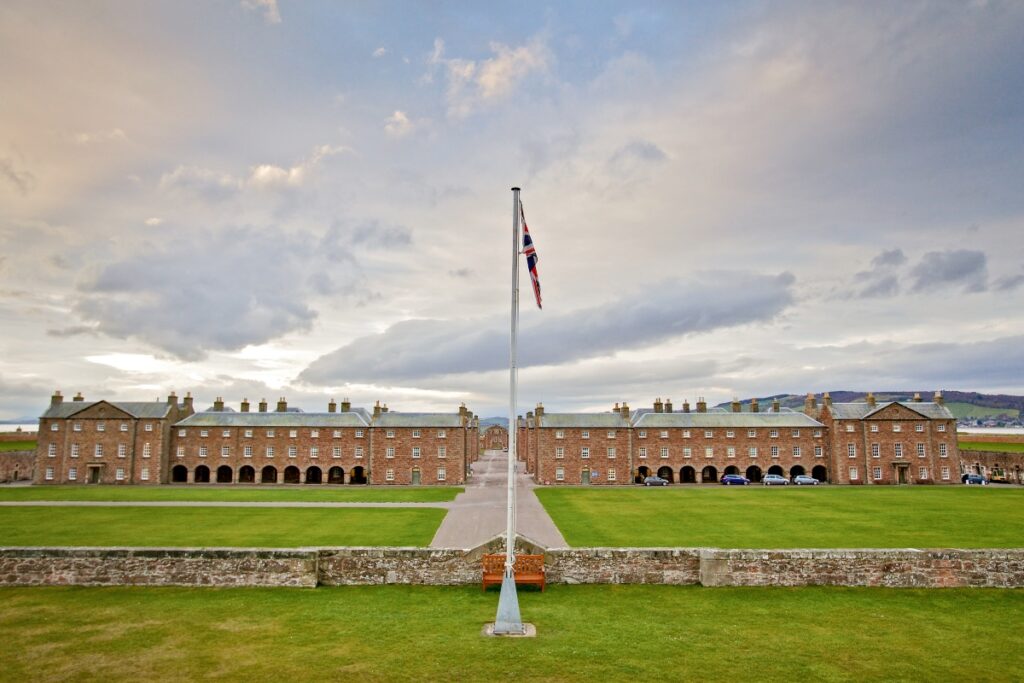 fort george at inverness with flag pole up in scotland