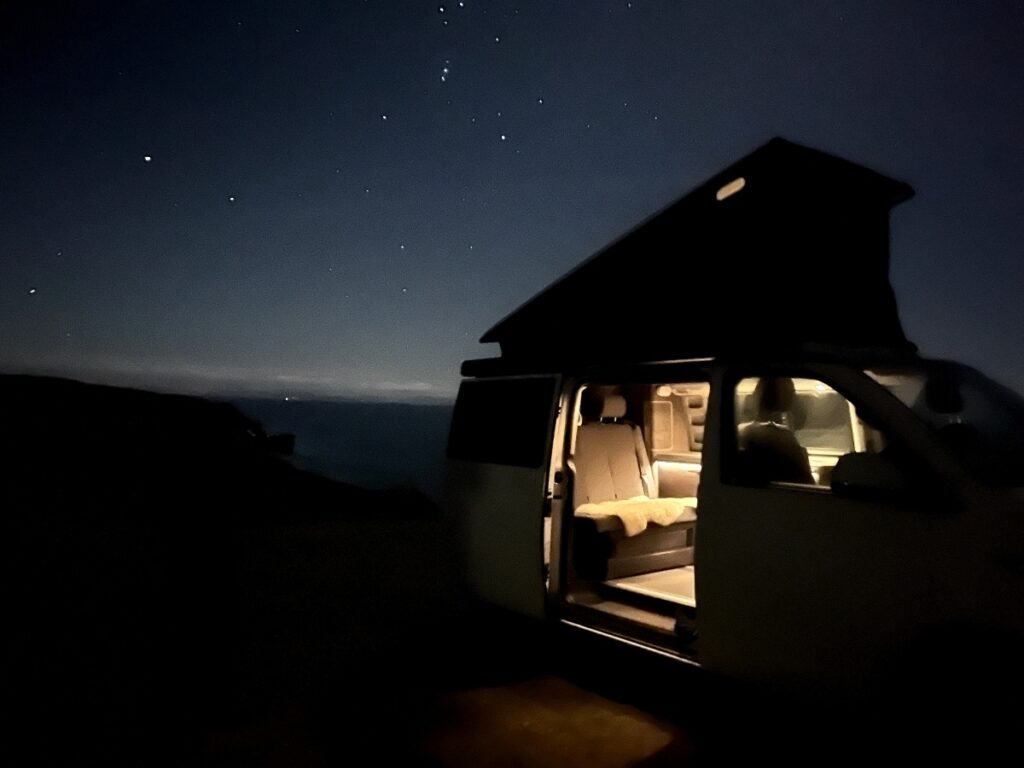 best campervan for aurora hunting and star gazing Four Seasons Campers