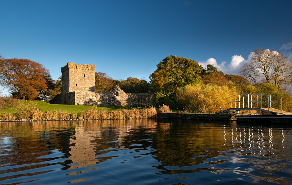 Loch Leven Castle, historic island fortress in Perth and Kinross, Scotland, where Mary, Queen of Scots was imprisoned, surrounded by scenic Loch Leven waters